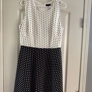 The Limited Black and White A-Line Midi Dress